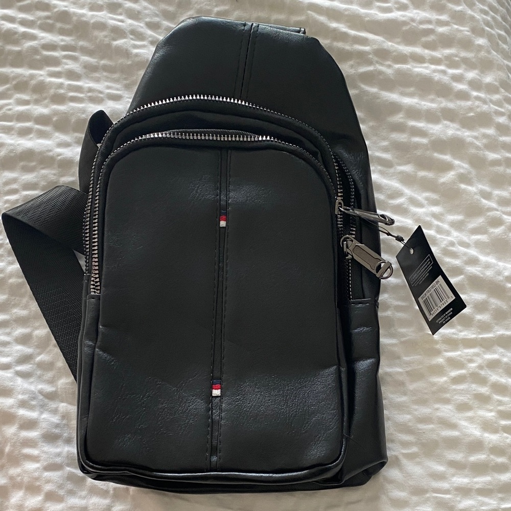 Westend Black Leather Men's Sling Bag